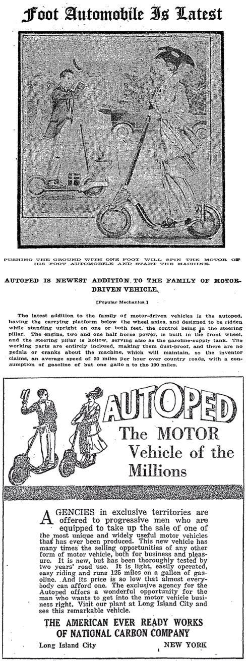 Advertentie voor de Autoped