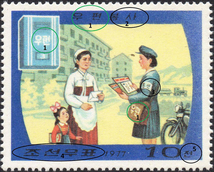 Stamp North-Korea on the occasion Day of the Post and Telex company