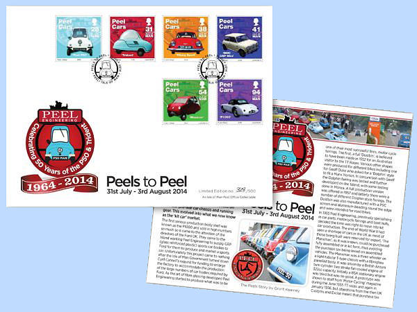 FDC Man tgv. 50 jaar Peel Cars