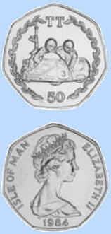 Coin from Isle of Man on the occasion of TT races 1984
