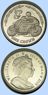 Coin from Isle of Man on the occasion of TT races 2005