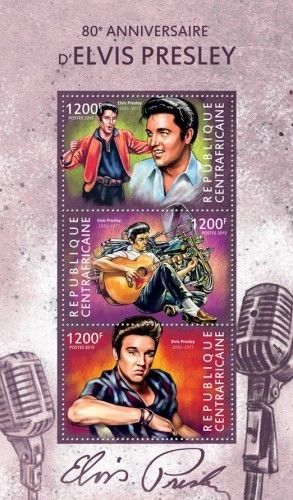 Stamp sheet from Central African Republic with Elvis Presley