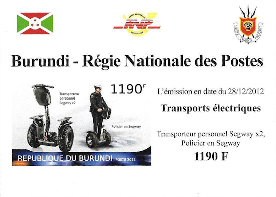 Burundi - block with Electrical police Segway