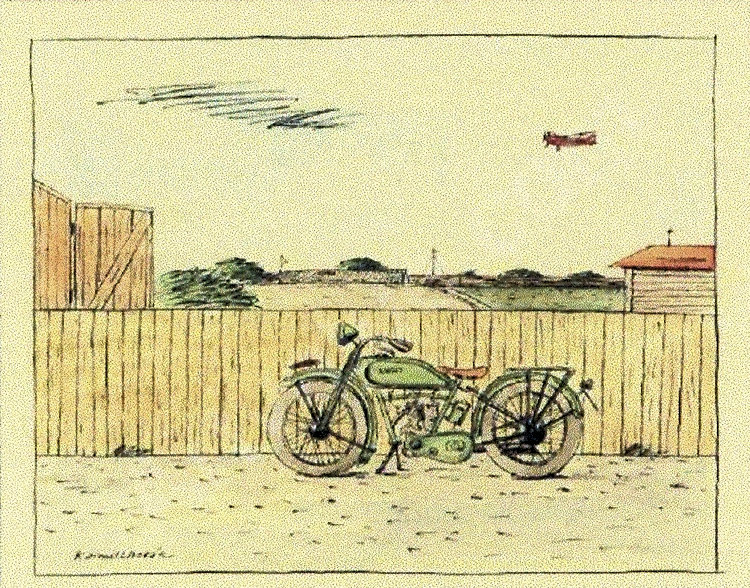 Tekening met motor van Kamil Lhoták