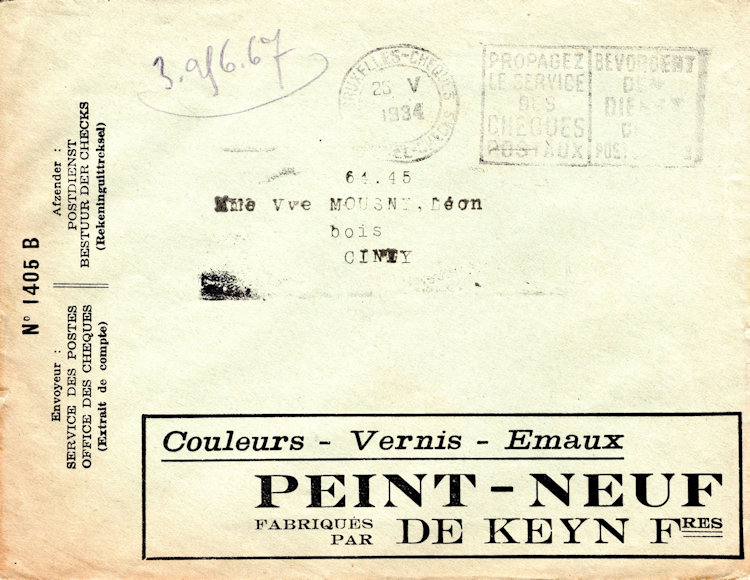 Postcheque envelop België