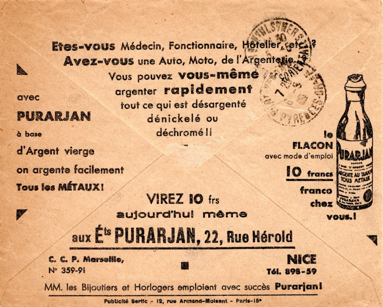 Postcheque envelop Frankrijk