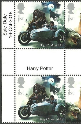 Engels Gutterpair met Hagrid op de motor en Harry Potter in het zijspan