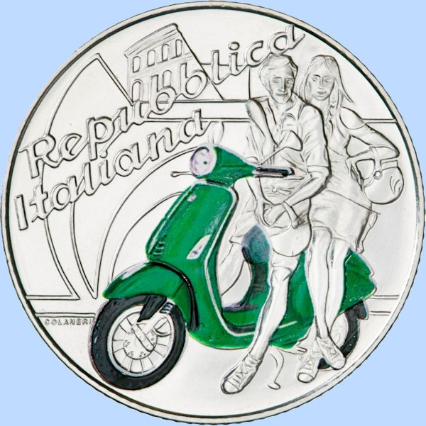 Munten Itali met Vespa