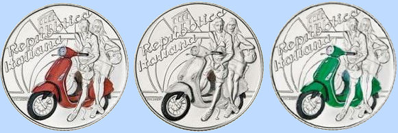 Munten Italië met Vespa