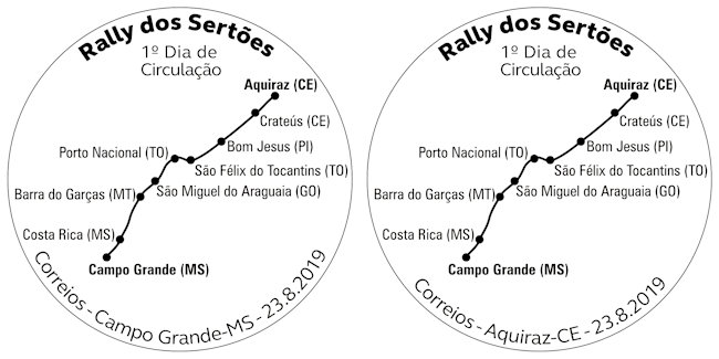 FDC stempels Brazilië tgv. Sertoões Rally