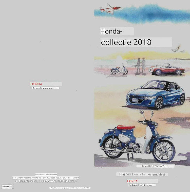 Semi-persoonlijke postzegels uit Honda relatiefolder 2018