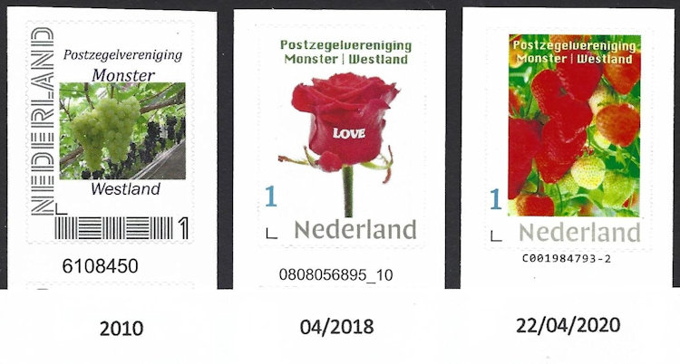 De verschillende varianten persoonlijke rolzegels van PostNL