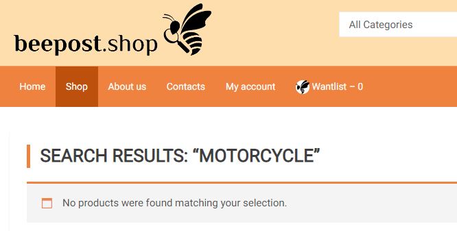 BeePost zoekresultaat voor motorcycle