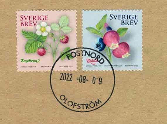 Poststuk met Zweedse postzegel,verzonden met PostNord