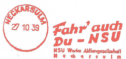 Frankeerstempel Duitsland NSU