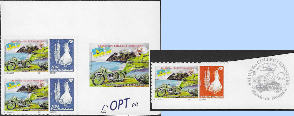 Postzegels uitgegeven t.g.v. de Salon de Collectioneurs 2015 op Nieuw Caledonië