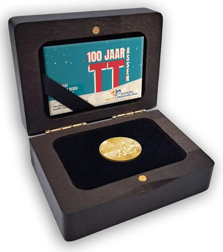 Nederlandse gouden 10-euro munt tgv. 100 Jaar TT-Assen - in luxe cassette