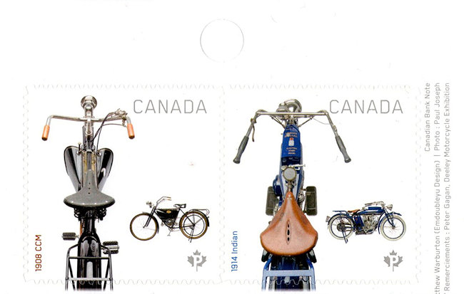 Postzegels Canada met veteraan motorfietsen