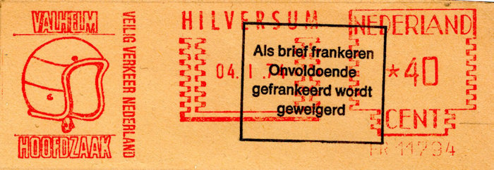 Roodfrankering VVN ter promotie van valhelmgebruik