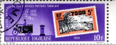 Postzegel Togo, gedrukt bij Thomas de La Rue