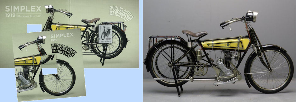 Omslag zilveren postzegel PostNL met Simplex motorfiets