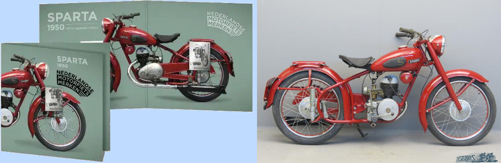 Omslag zilveren postzegel PostNL met Sparta motorfiets