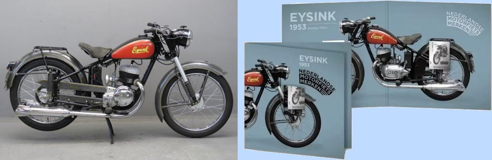 Omslag zilveren postzegel PostNL met Eysink motorfiets