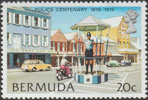 Postzegel Bermuda met verkeersagent