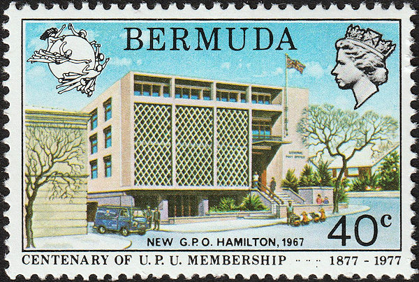 Postzegel Bermuda t.g.v 100 jaar post