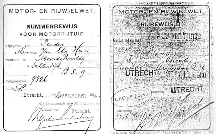 Nummerbewijs voor motorrijtuig provicie Utrecht