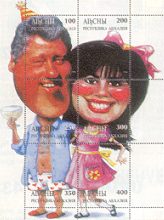 Fake stamp with Bill Clinton an a certain Monica