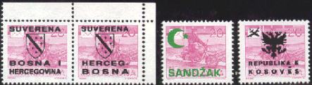 Imprints on Yugoslavian stamps