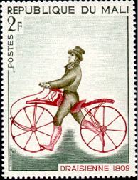 Push-bike with steer on stamp from Mali