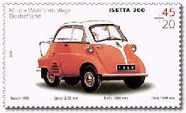 De Wohlfahrt zegel met afbeelding van BMW Isetta