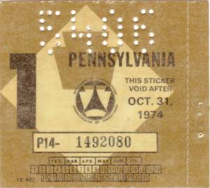 Motor-belastingzegel uit Pennsylvania