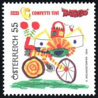 De Oostenrijkse zegel met Tom Turbo, de fiets