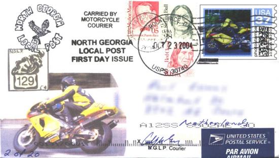 The amply decorated NGLP envelope with personal stamp