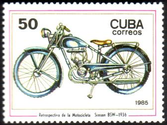 Zegel Cuba met "Simson BSW"