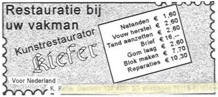 Advertentie uit Filatelie