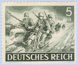 Zegel Duitse Rijk met BMW Wehrmachtsgespann