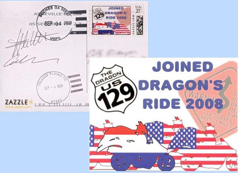 Cully's kaart van de Joint Dragons Ride