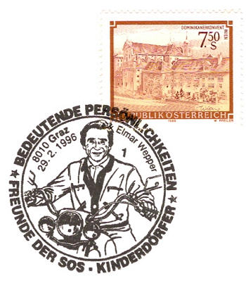 Stempel Oostenrijk met Elmar Wepper