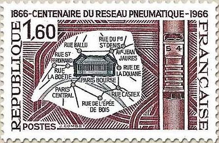 French stamp with pneumatic post network