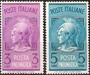Italian stamps for pneumatic post