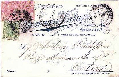 Italian pneumatic post stamp on letter