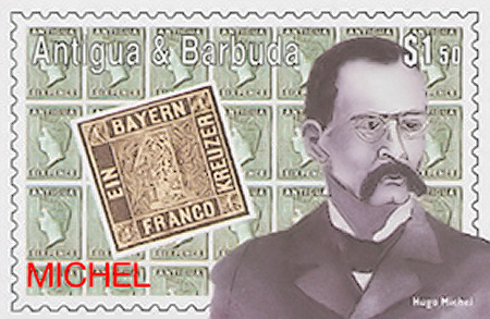 Hugo Michel on a stamp from Antigua & Barbuda