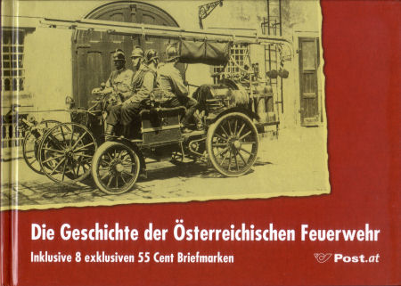 Prestige booklet Austrian post on fire fighters vehicles