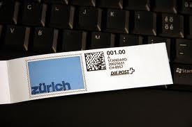 Example of a Swiss Personalised Postage sticker