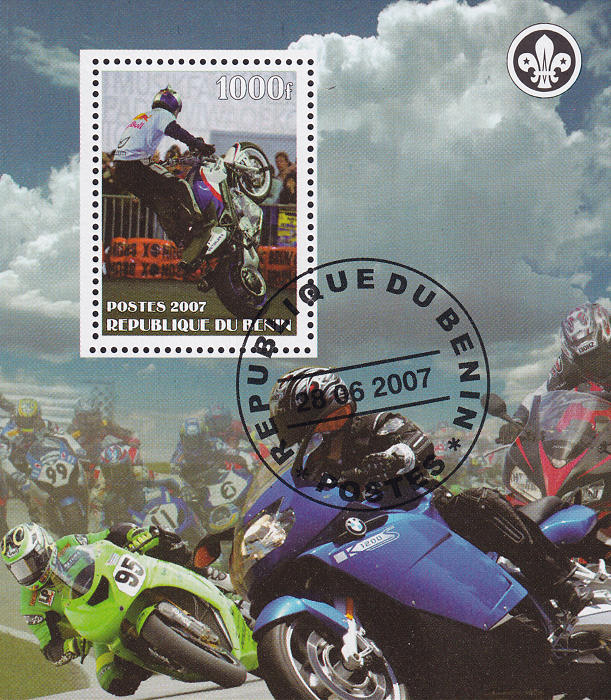 Block Benin with Chris Pfeifer on the stamp