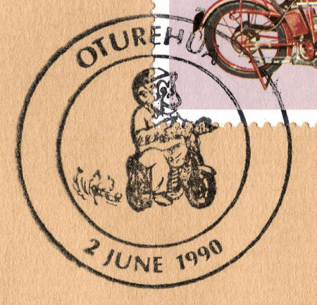 Stamp of the monkey on a motor from Oturehua